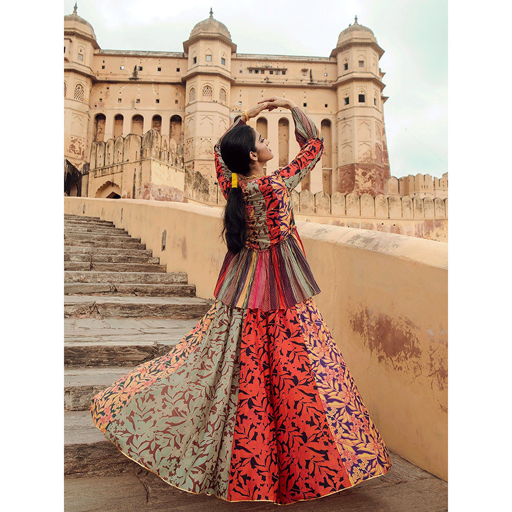 Swati Vijaivargie Chomu Top with Dausa Skirt (Set of 2)