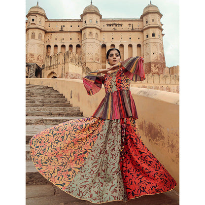 Swati Vijaivargie Chomu Top with Dausa Skirt (Set of 2)