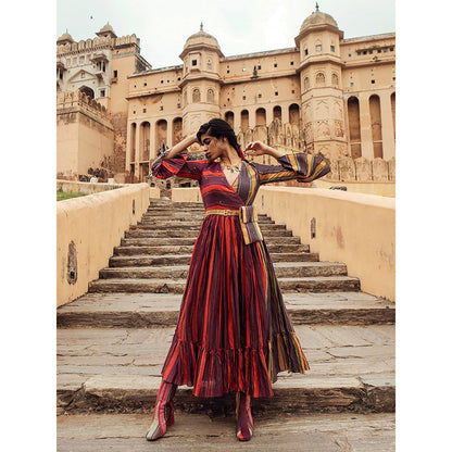 Swati Vijaivargie Jaisalmer Dress & Belt with Attached Pouch (Set of 2)