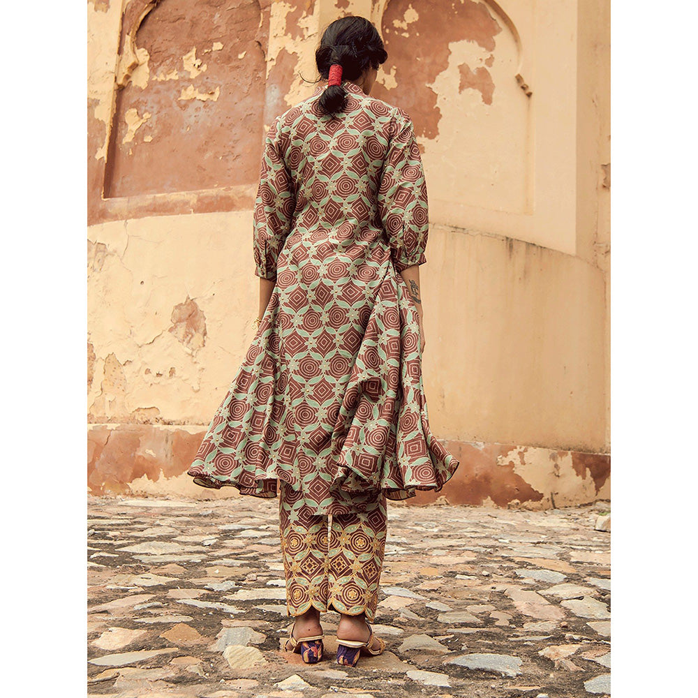 Swati Vijaivargie Bikaner Kurta with Sheesh Mahal Pant (Set of 2)