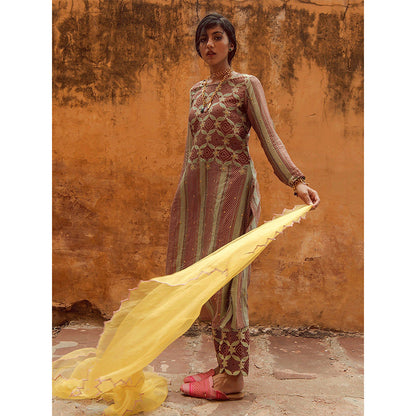 Swati Vijaivargie Jantar Mantar Kurta with Sagar Pant (Set of 2)