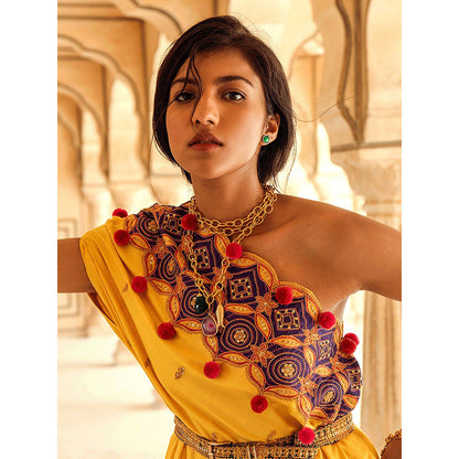 Swati Vijaivargie City Palace Kurta with Sheesh Mahal Pant & Belt (Set of 3)