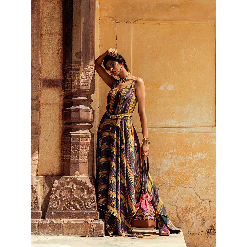 Swati Vijaivargie Jhunjhunu Dress & Belt (Set of 2)