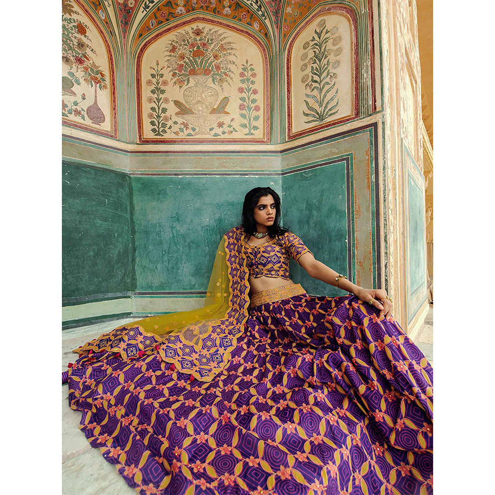 Swati Vijaivargie Shahpura Lehenaga Set (Set of 3)