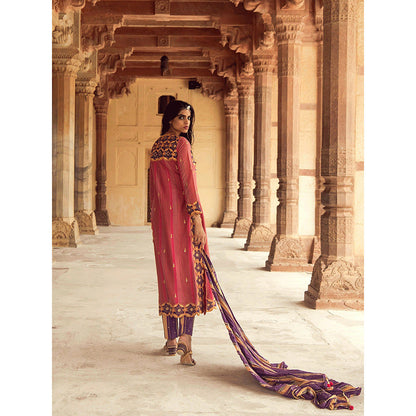 Swati Vijaivargie Kotputli Kurta with Tonk Pant and Teej Dupatta (Set of 3)