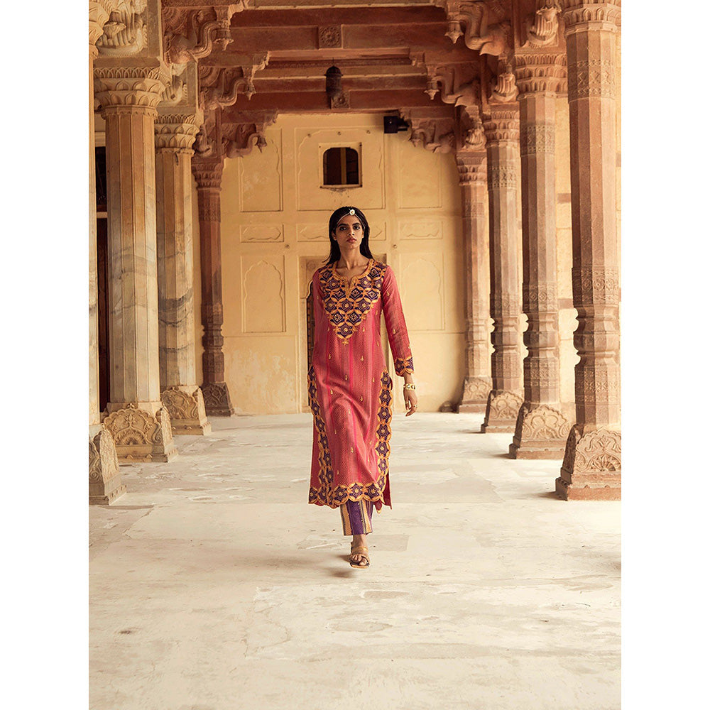 Swati Vijaivargie Kotputli Kurta with Tonk Pant and Teej Dupatta (Set of 3)