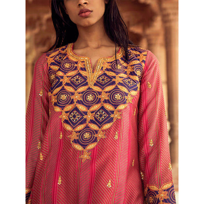 Swati Vijaivargie Kotputli Kurta with Tonk Pant and Teej Dupatta (Set of 3)