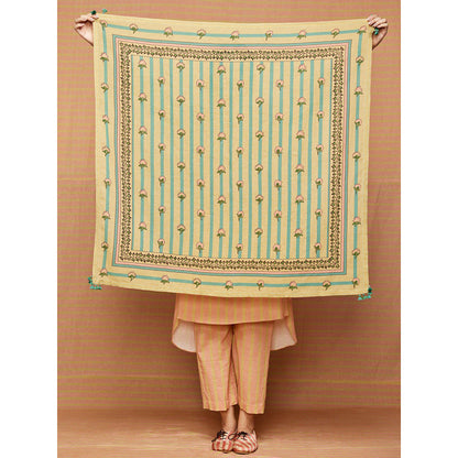 Swati Vijaivargie Lily Printed Blocked Scarf