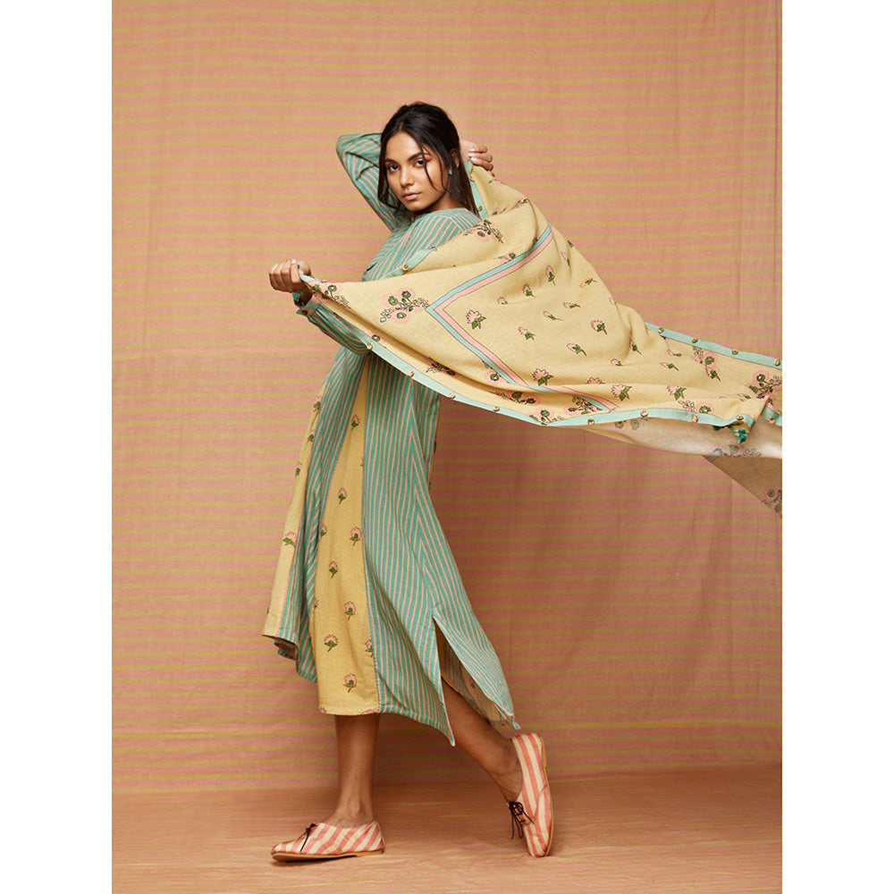 Swati Vijaivargie Jane Print Blocked Scarf