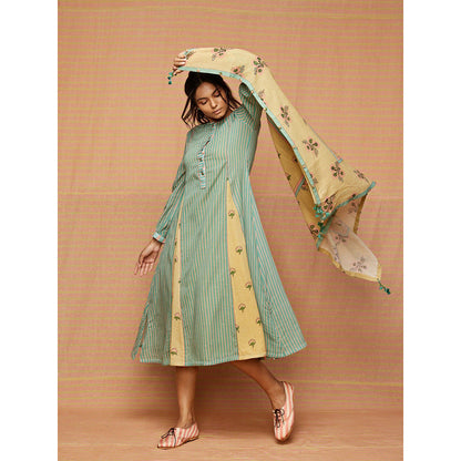 Swati Vijaivargie Jane Print Blocked Scarf