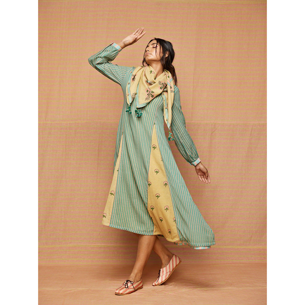 Swati Vijaivargie Jane Print Blocked Scarf