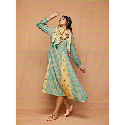 Swati Vijaivargie Jane Print Blocked Scarf