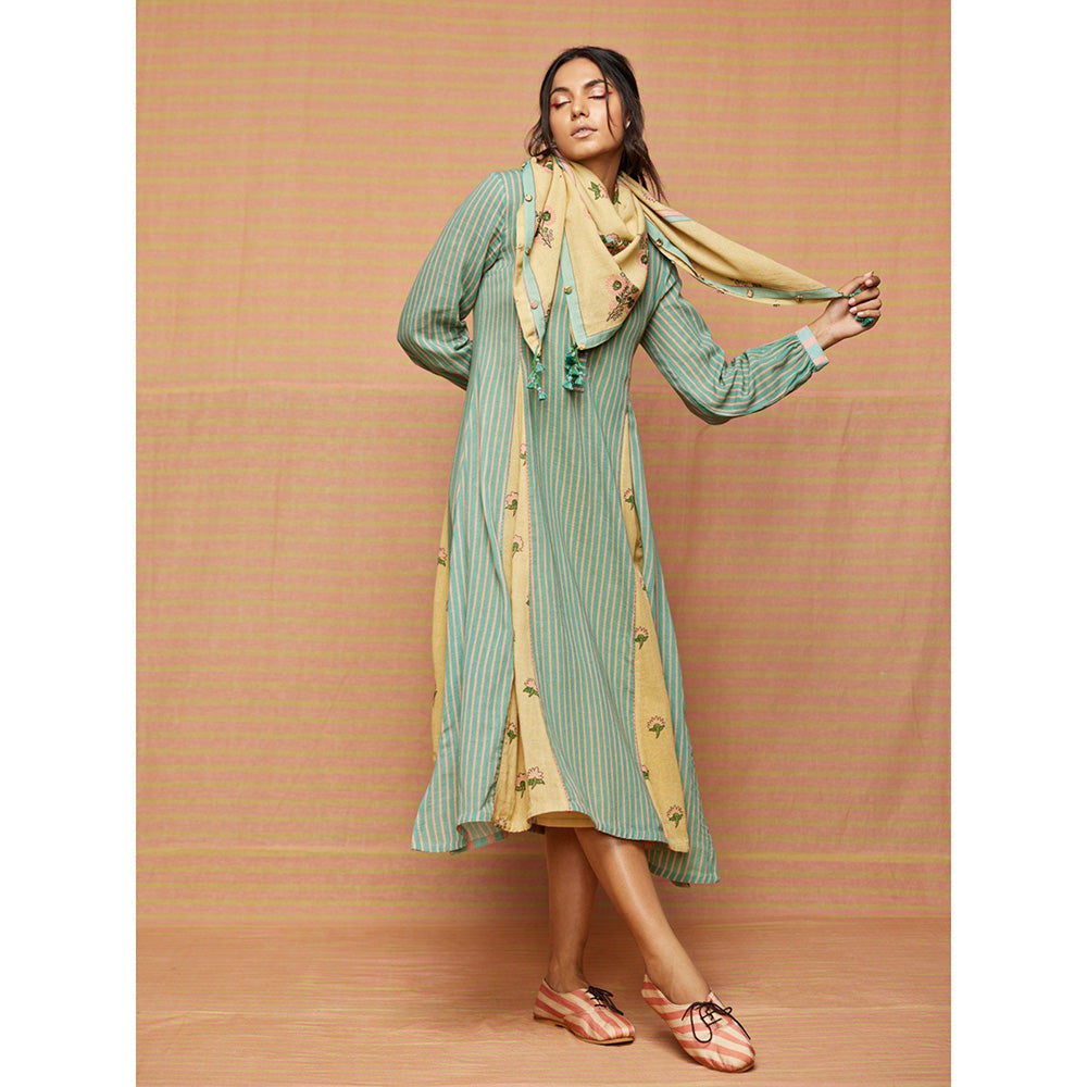 Swati Vijaivargie Jane Print Blocked Scarf