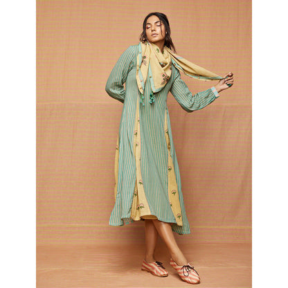 Swati Vijaivargie Jane Print Blocked Scarf