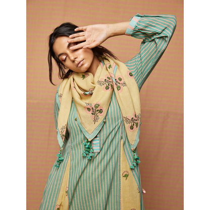 Swati Vijaivargie Jane Print Blocked Scarf