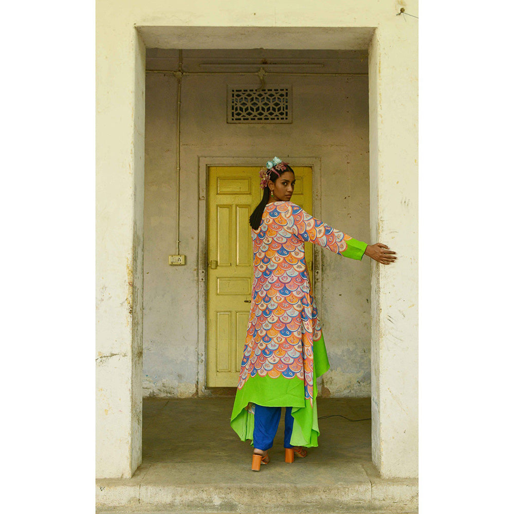 Swati Vijaivargie Rajanigandha Asymmetrical Kurta and Pant (Set of 2)