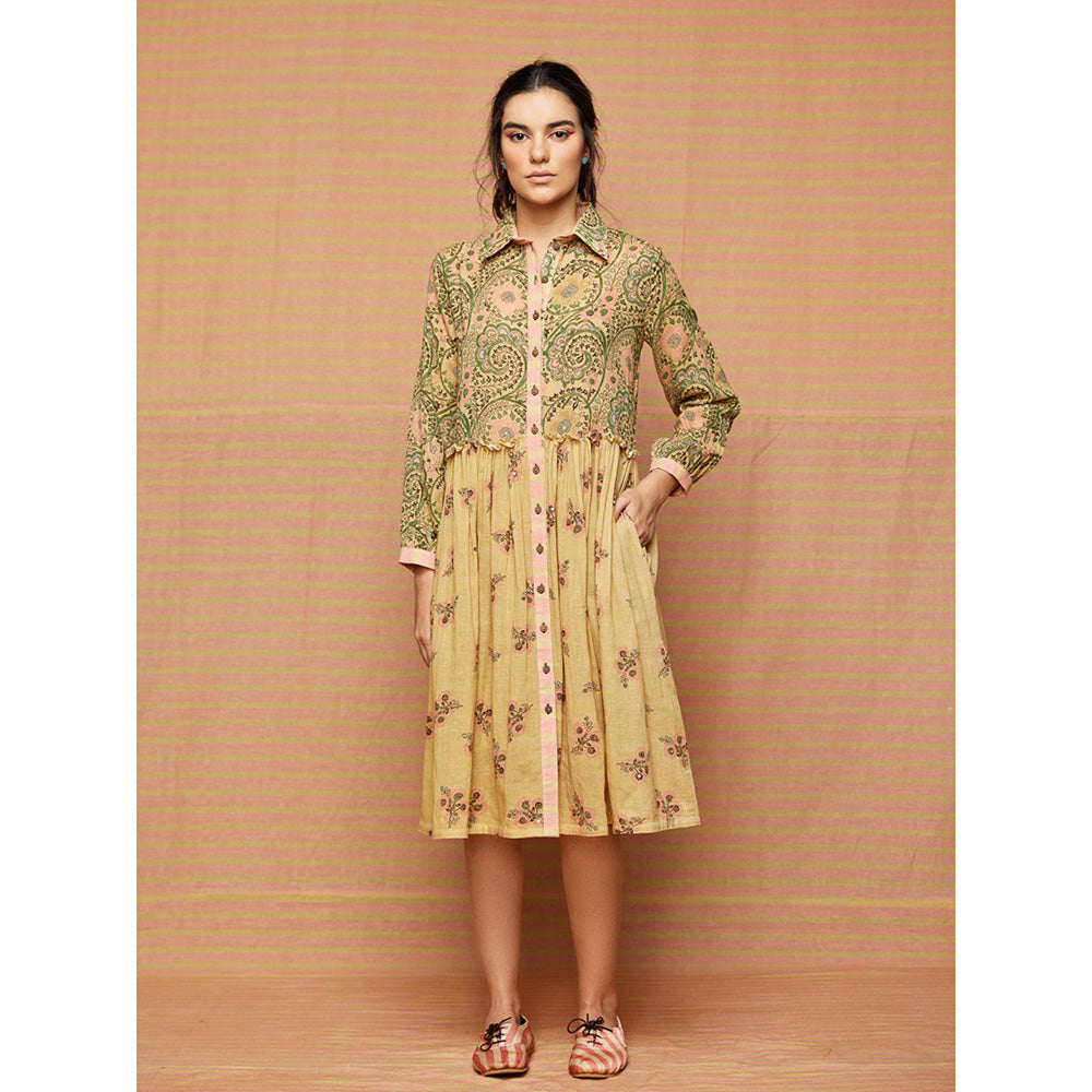 Swati Vijaivargie Beige Clara Gathered Dress
