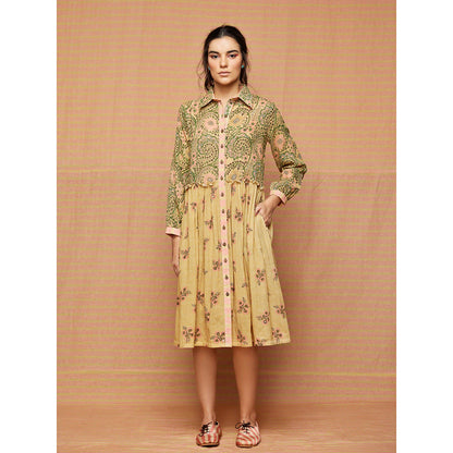 Swati Vijaivargie Beige Clara Gathered Dress