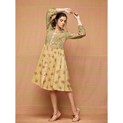 Swati Vijaivargie Beige Clara Gathered Dress