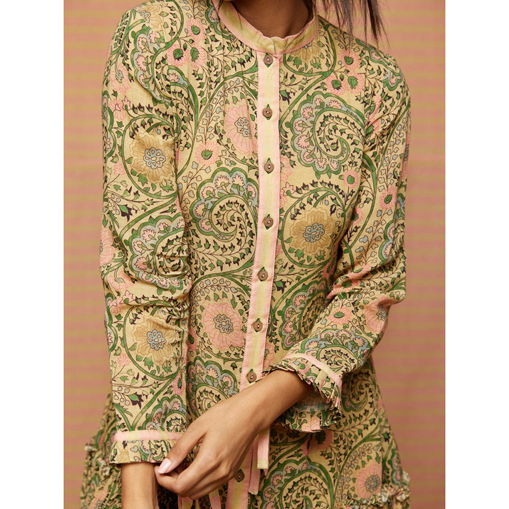 Swati Vijaivargie Green Emma Zaal Gathered Dress