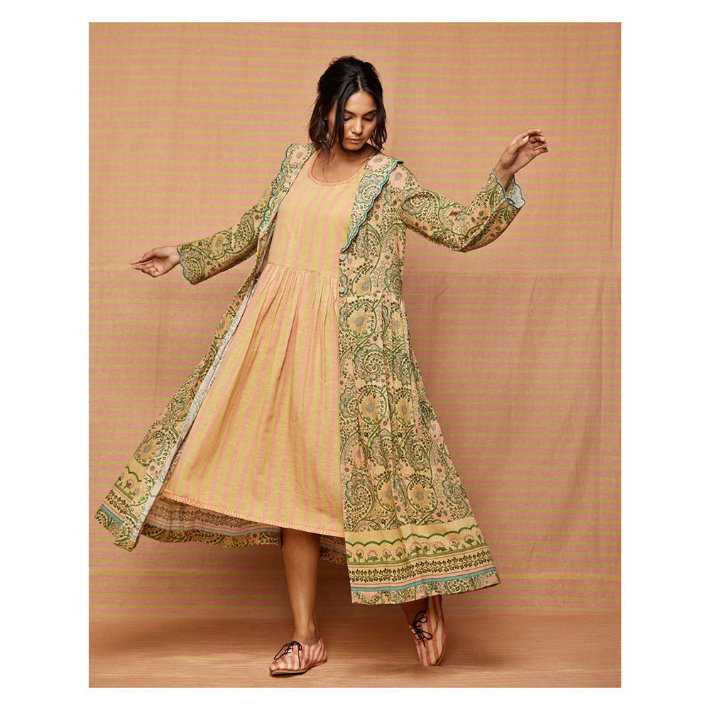 Swati Vijaivargie Flora Print Blocked Summer Jacket