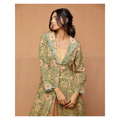 Swati Vijaivargie Flora Print Blocked Summer Jacket