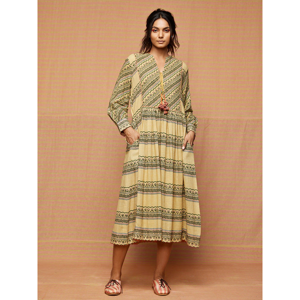 Swati Vijaivargie Beige Etta Gathered Dress