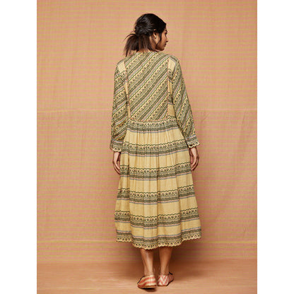 Swati Vijaivargie Beige Etta Gathered Dress