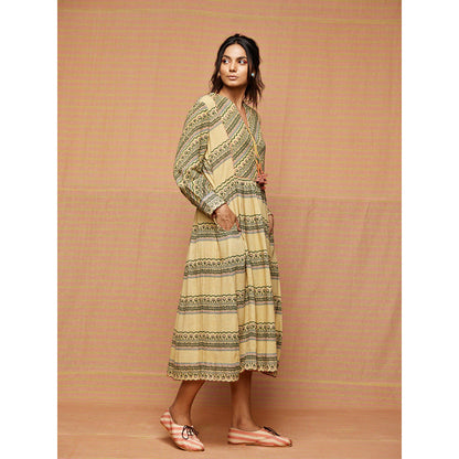 Swati Vijaivargie Beige Etta Gathered Dress