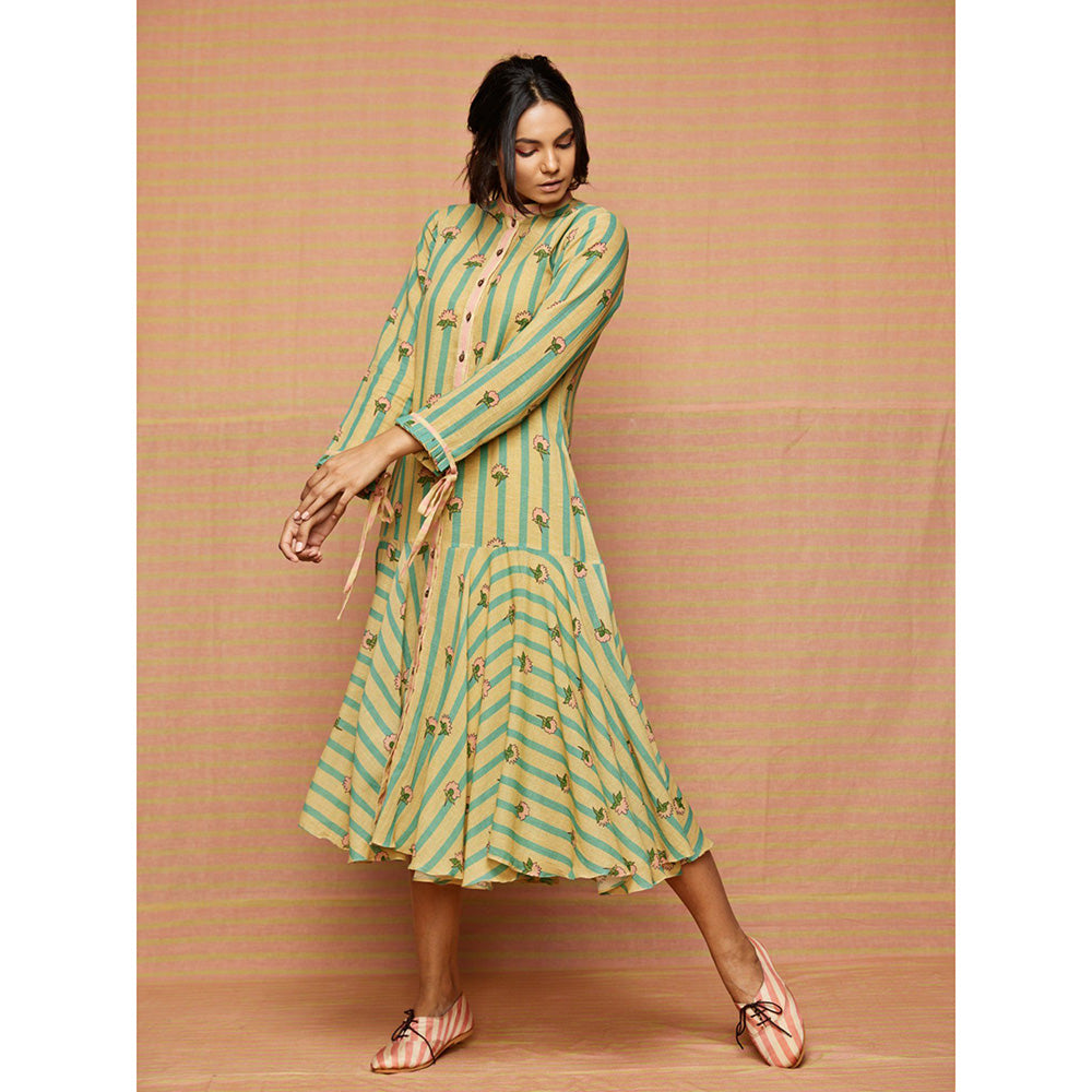 Swati Vijaivargie Ella Bud Striped Flared Dress