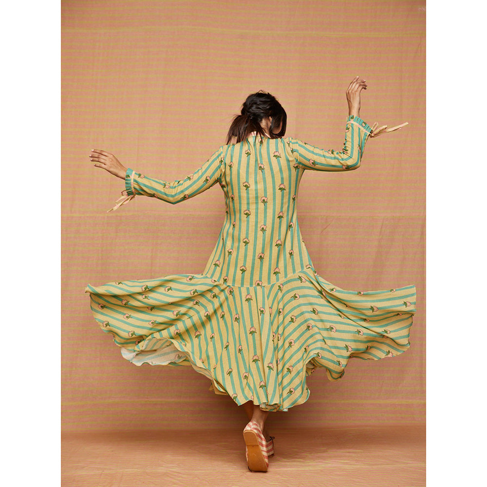 Swati Vijaivargie Ella Bud Striped Flared Dress