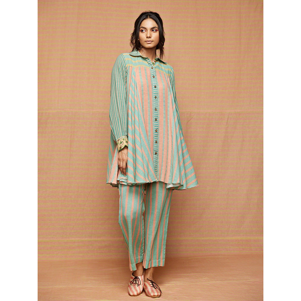 Swati Vijaivargie Edna Striped Blocked Paneled Kurti