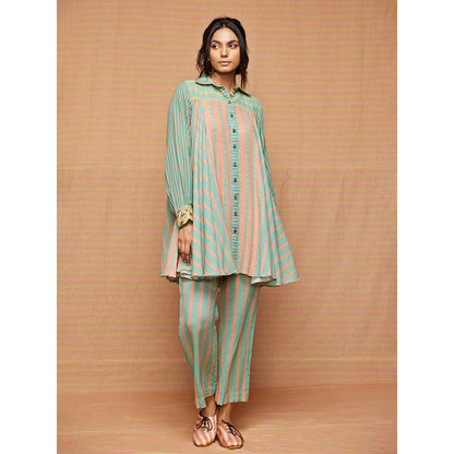Swati Vijaivargie Edna Striped Blocked Paneled Kurti
