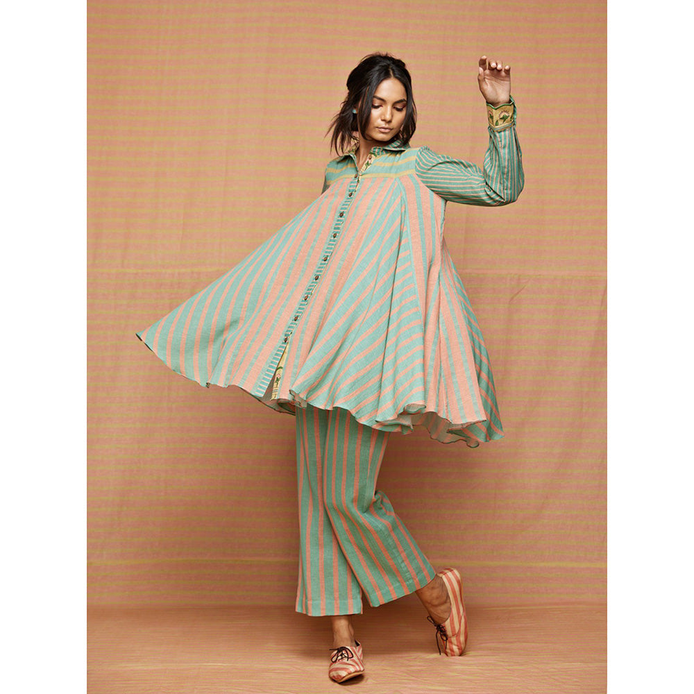 Swati Vijaivargie Edna Striped Blocked Paneled Kurti