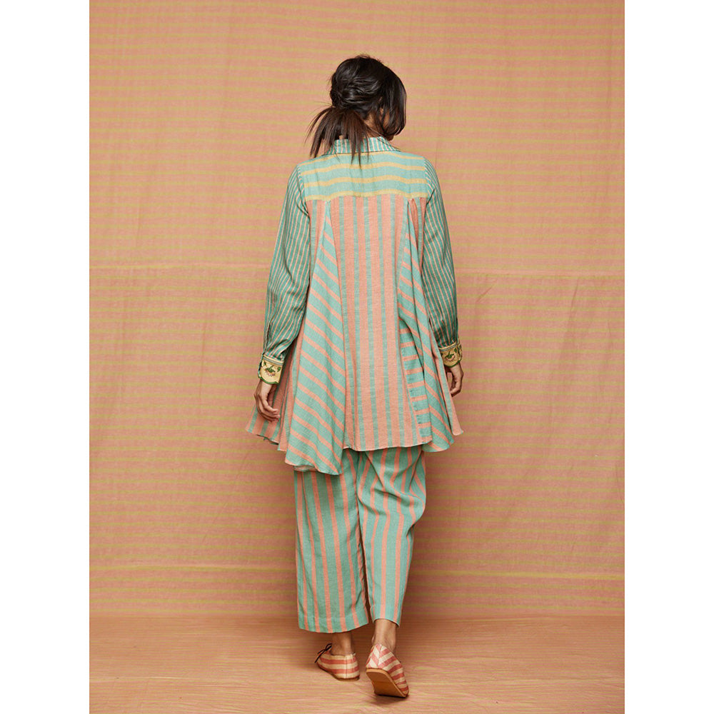 Swati Vijaivargie Edna Striped Blocked Paneled Kurti