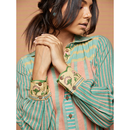 Swati Vijaivargie Edna Striped Blocked Paneled Kurti