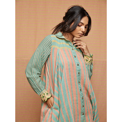 Swati Vijaivargie Edna Striped Blocked Paneled Kurti