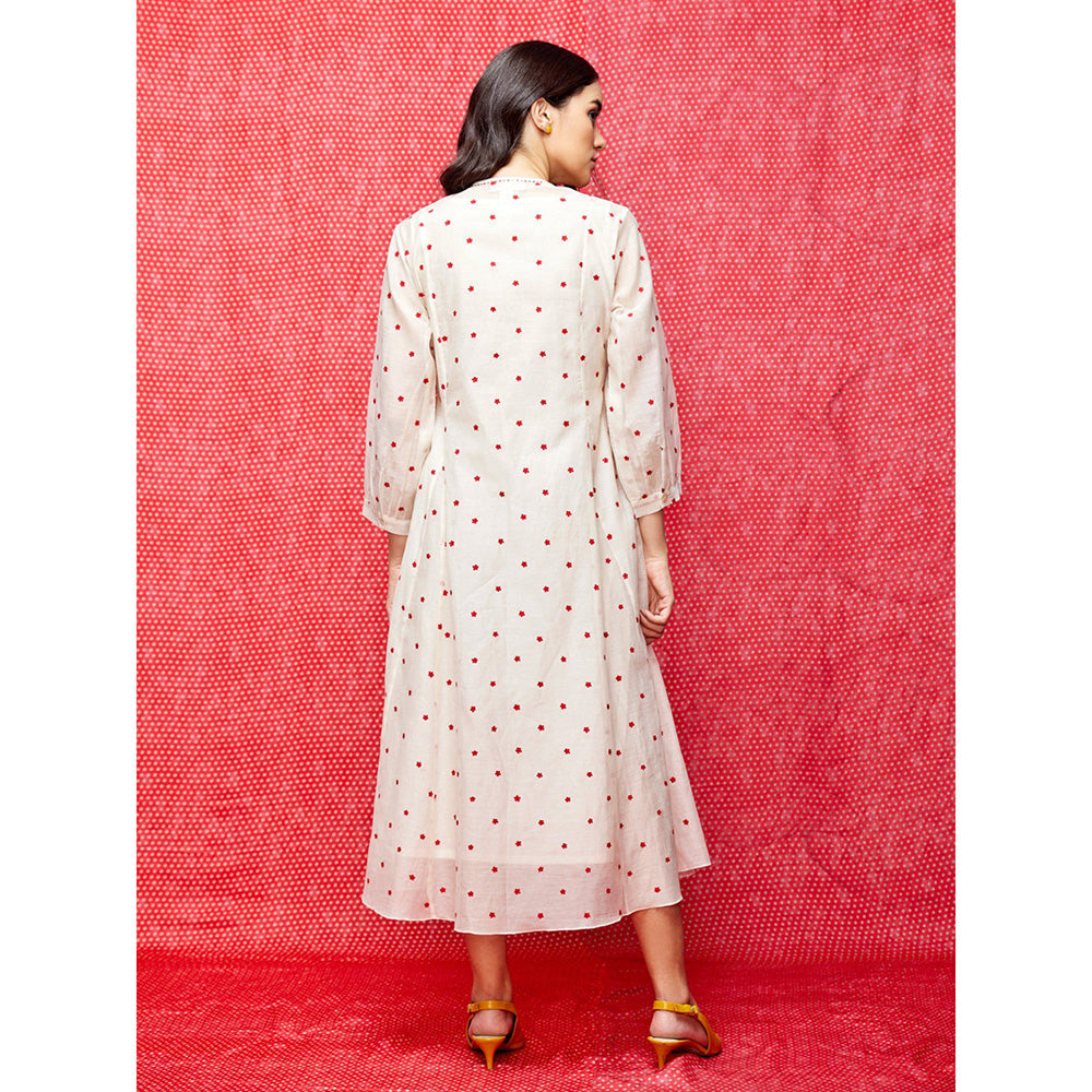 Swati Vijaivargie Rose White With Red Buti Angrakha