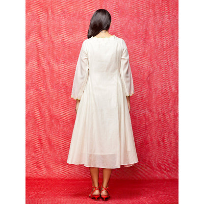 Swati Vijaivargie Rose White Scallop Dress