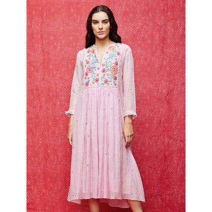Swati Vijaivargie Rose Pink Embroidered Dress