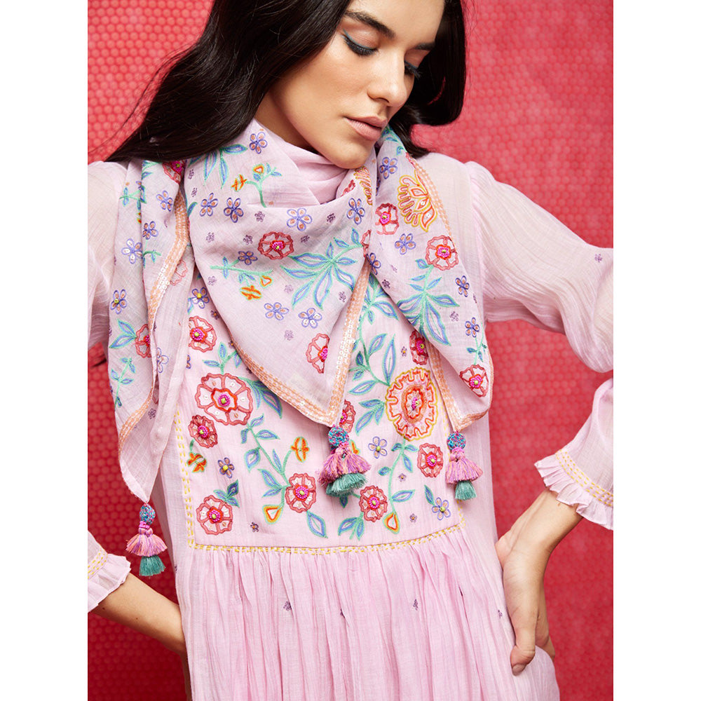 Swati Vijaivargie Rose Pink Embroidered Dress