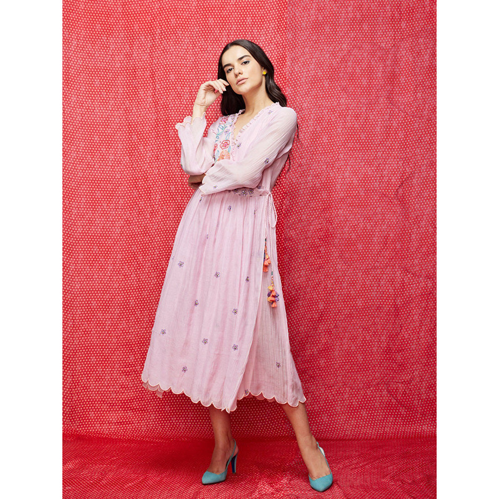 Swati Vijaivargie Rose Pink Embroidered Dress
