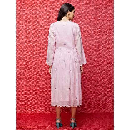Swati Vijaivargie Rose Pink Embroidered Dress