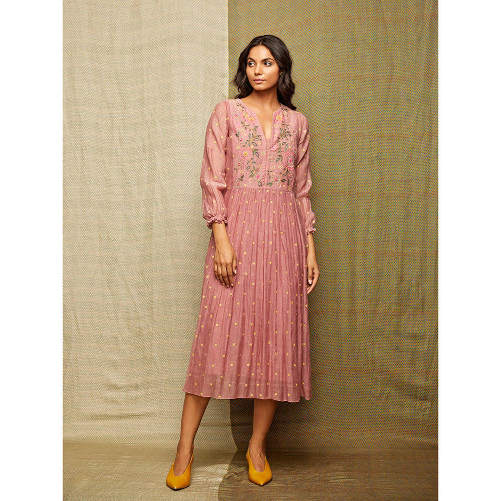 Swati Vijaivargie Rose Blush Embroidered Dress
