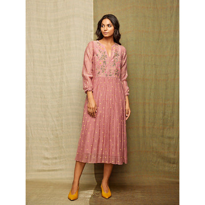 Swati Vijaivargie Rose Blush Embroidered Dress