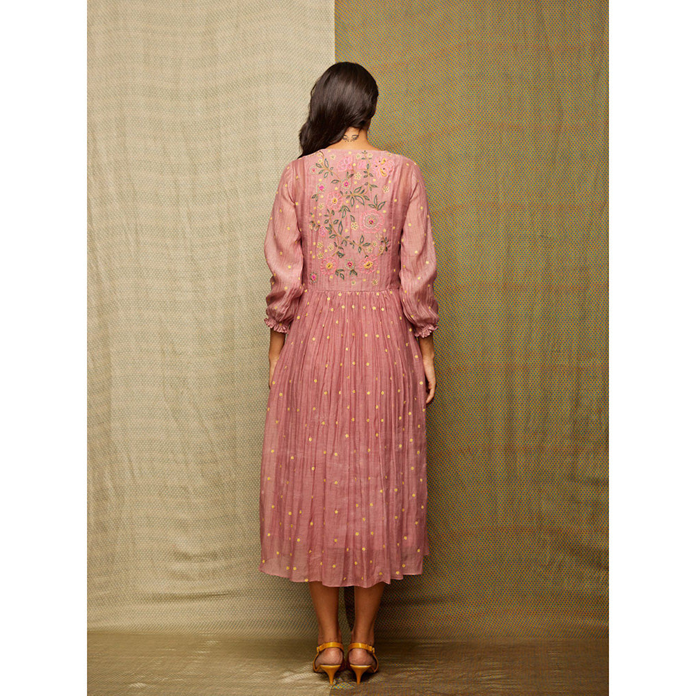 Swati Vijaivargie Rose Blush Embroidered Dress