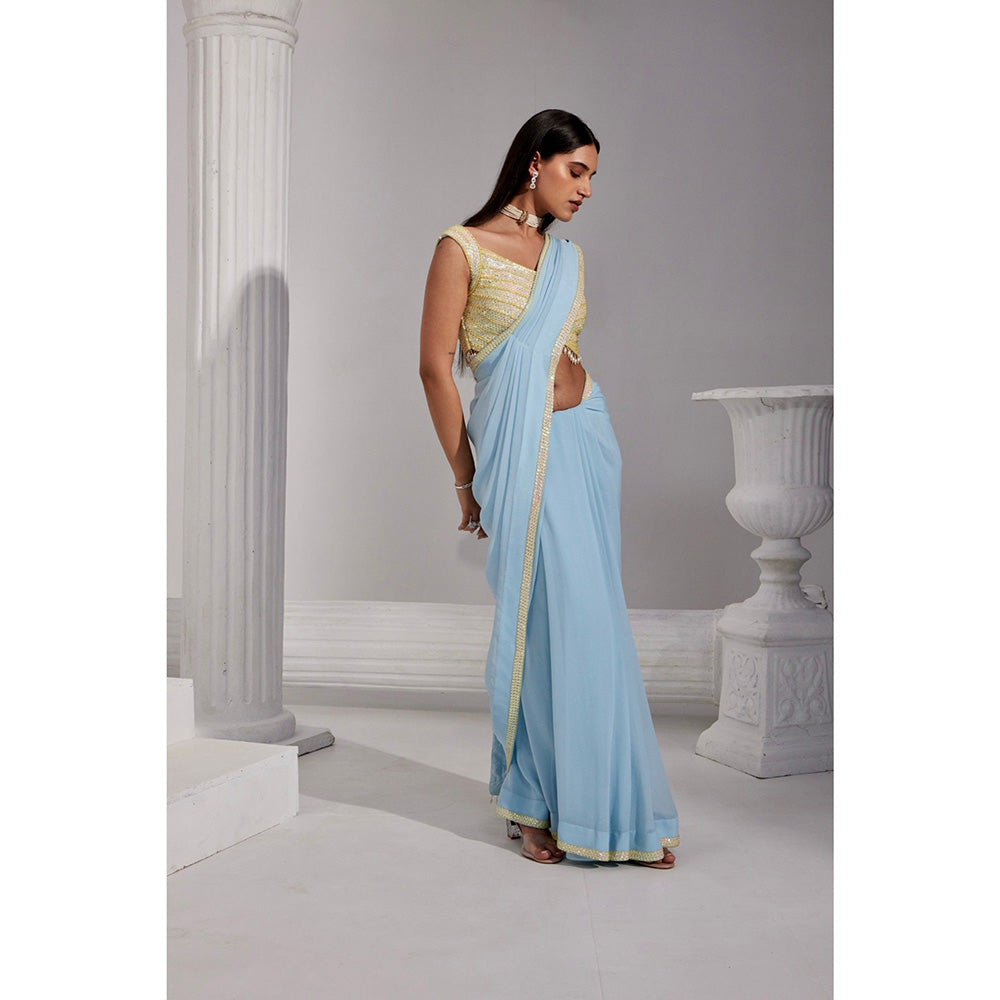 Swati Wadhwani Noori Pre Drape Saree with Stitched Blouse