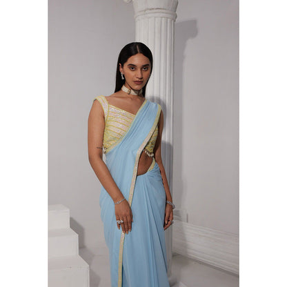 Swati Wadhwani Noori Pre Drape Saree with Stitched Blouse