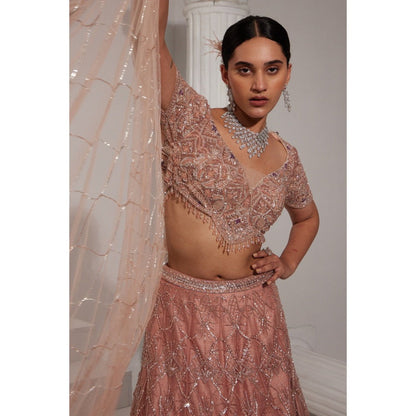 Swati Wadhwani Naaz Embellished Lehenga and Blouse with Dupatta (Set of 3)