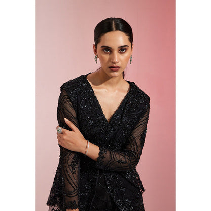 Swati Wadhwani Myra Embellished Peplum Jacket and Pant (Set of 2)